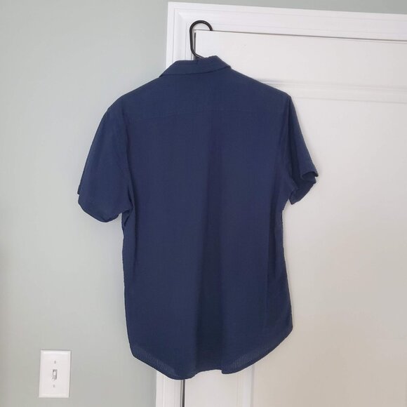 Bonobos Riviera short-sleeve in Blue Black Seersucker Check - Picture 7 of 10